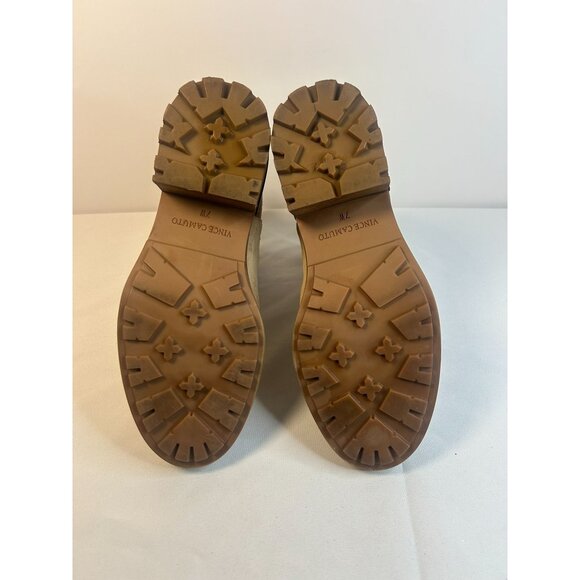 Vince Camuto Kelivena Suede Chelsea Boots Taupe Womens 9W Chunky Lug Sole Block - Picture 10 of 14